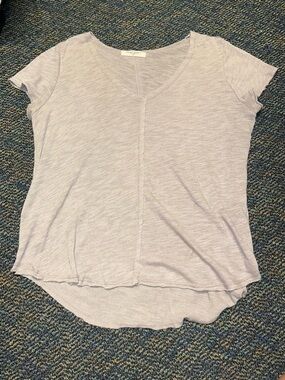 Project Social T Light Gray V-Neck Short Sleeve Tee